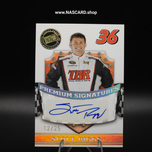 2009 Press Pass Premium Signatures Gold Scott Riggs /25