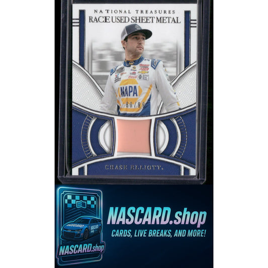 2024 Panini National Treasures #RUS-CET Chase Elliott Race Used Sheet Metal #/99