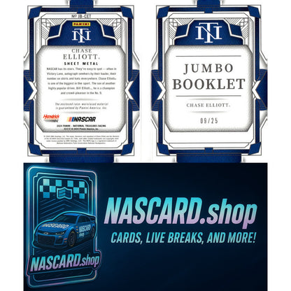 2024 Panini National Treasures Chase Elliott Jumbo Booklet Sheet Metal #/25