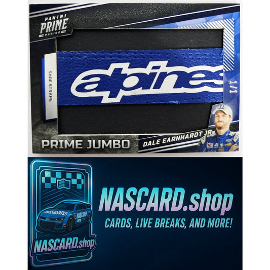 2023 Panini Prime Dale Earnhardt Jr Prime Jumbo Alpinestars Shoe Straps #1/1