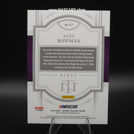 2024 Panini National Treasures Rides Holo Silver Alex Bowman /25