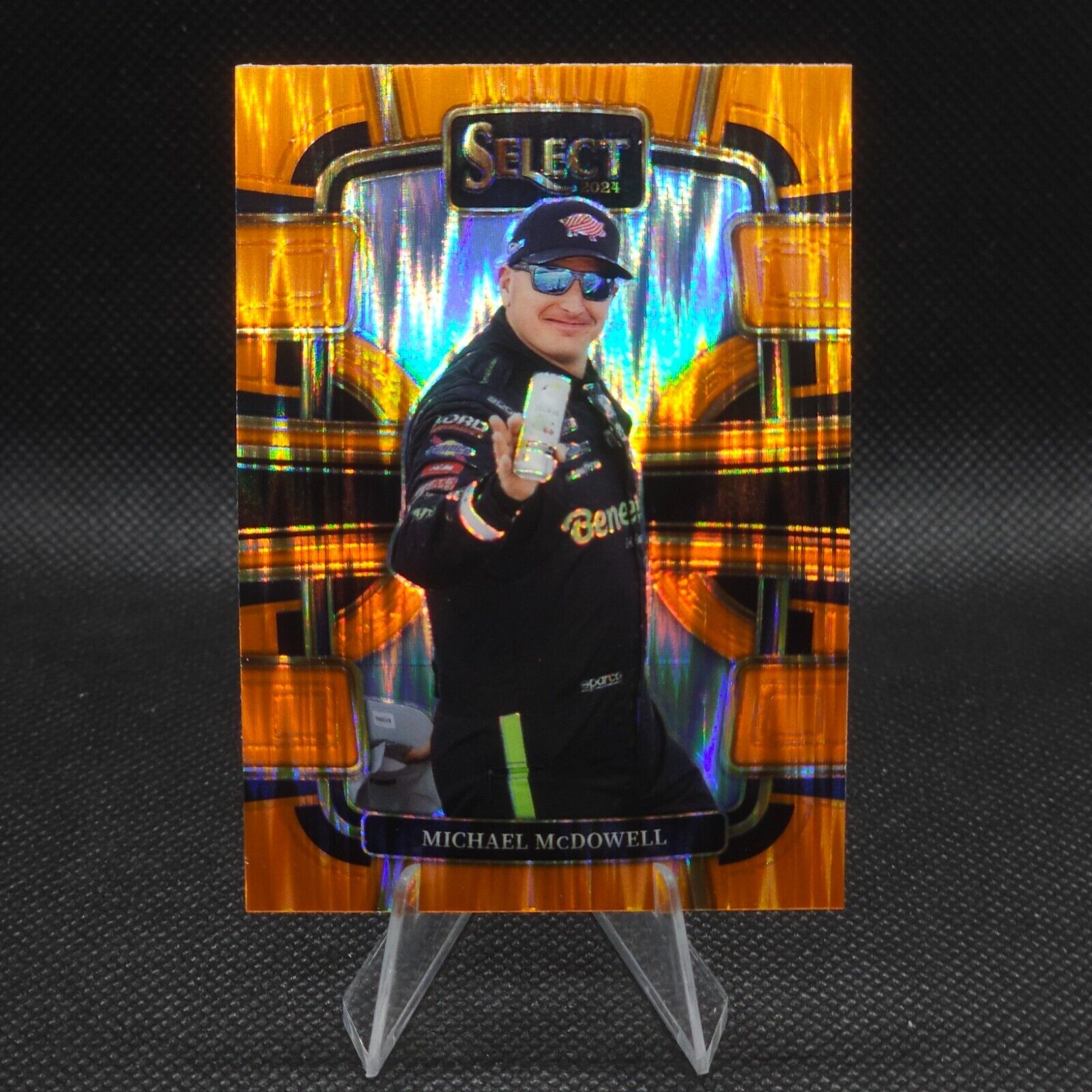 2024 Panini Select Racing Grandstand Orange Flash Prizm #44 Michael McDowell - NASCARD.shop