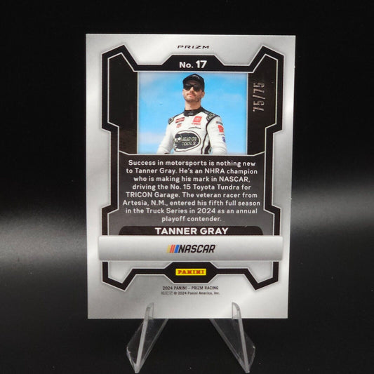 2024 Panini Prizm Racing Blue Pulsar #17 Tanner Gray 75/75