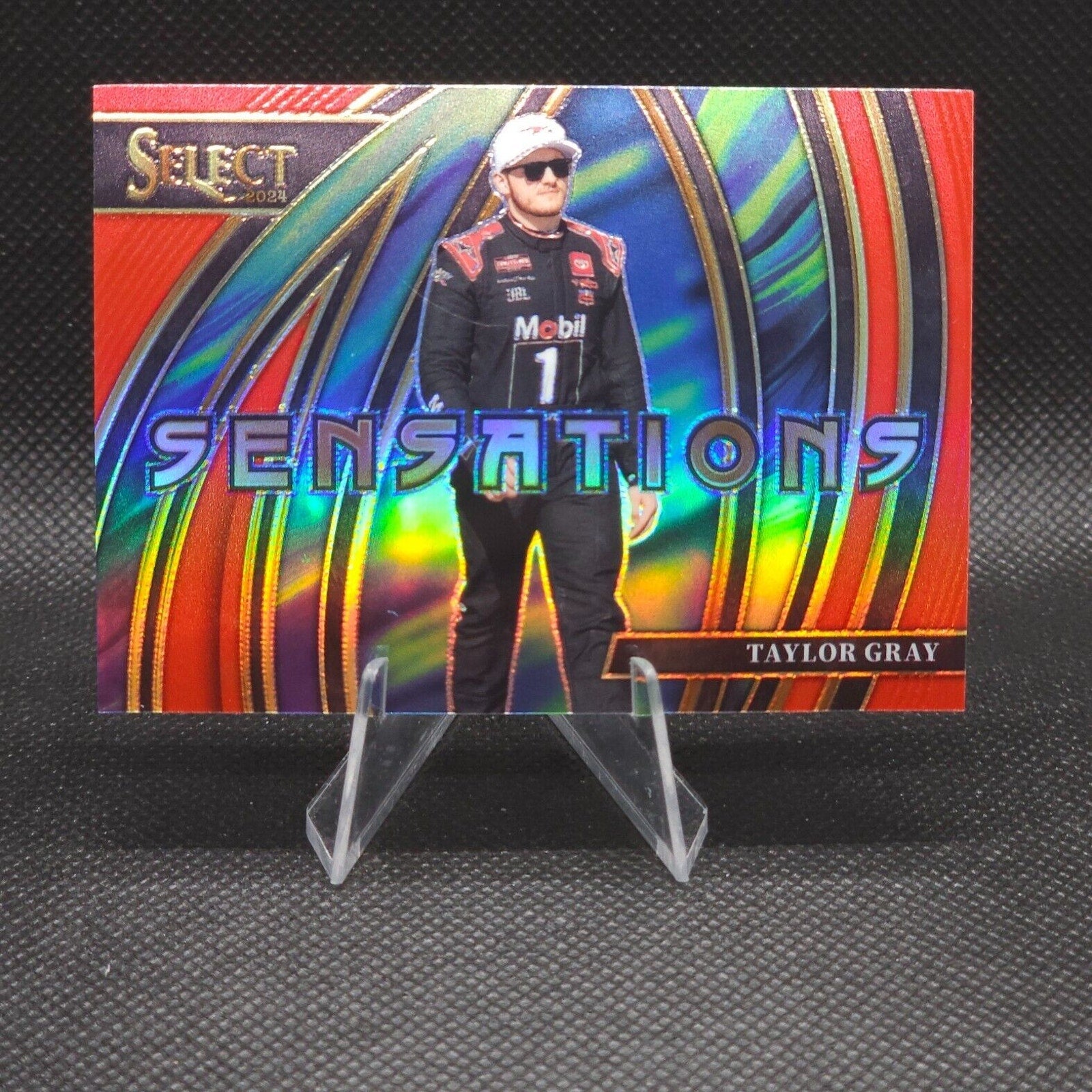 2024 Panini Select Racing Sensations Red Prizm #21 Taylor Gray 69/99 - NASCARD.shop