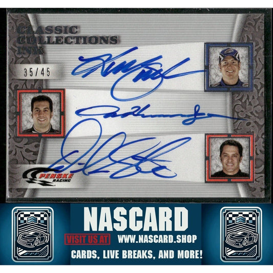 2009 Press Pass Classic Collections Ink Kurt Busch Sam Hornish Jr David Stremme