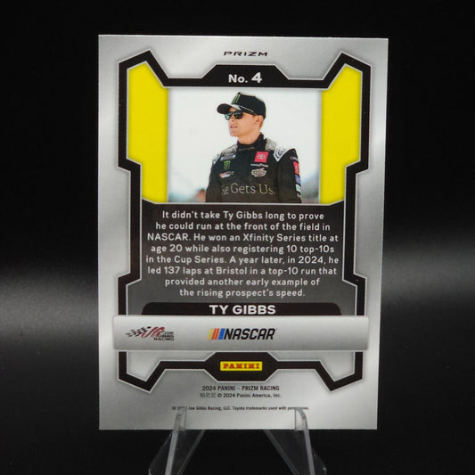 2024 Panini Prizm Racing Blue Cracked Ice #4 Ty Gibbs