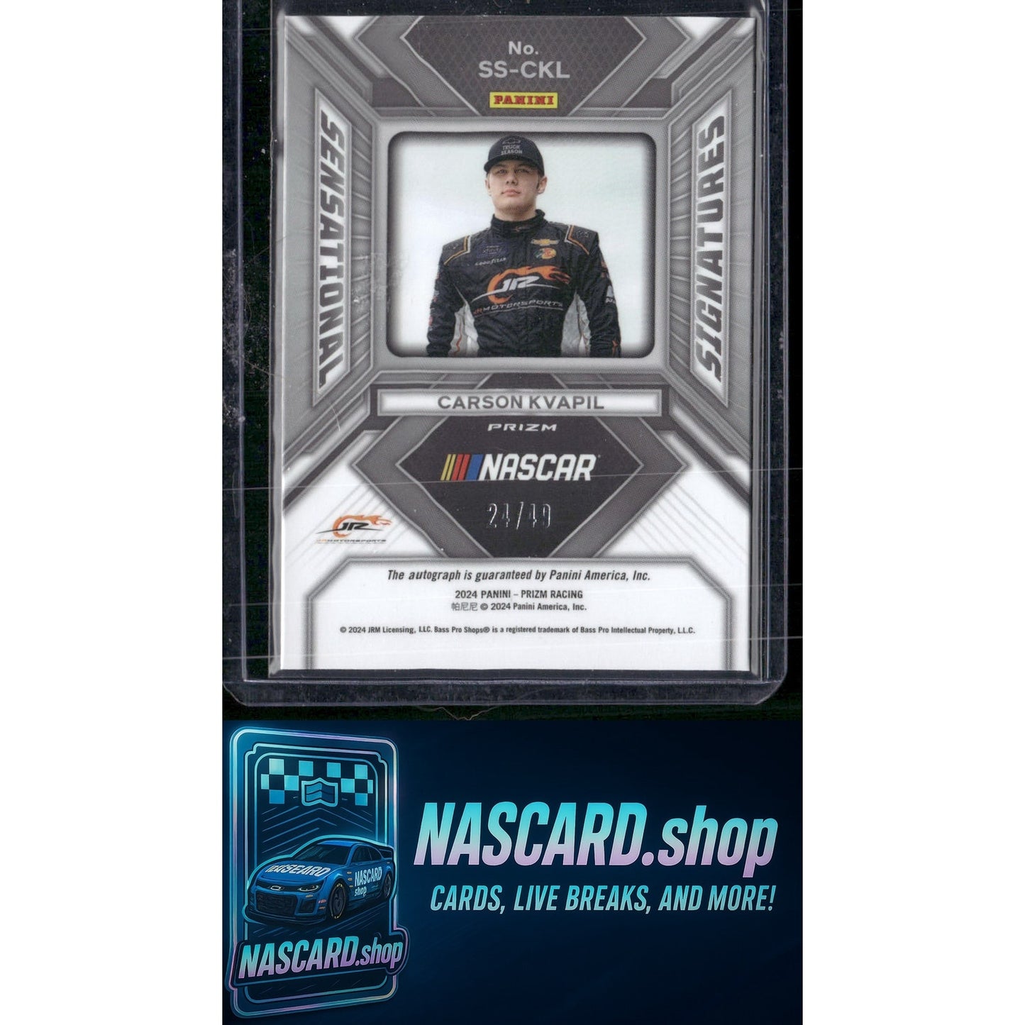 2024 Panini Prizm #SS-CKL Carson Kvapil Sensational Signatures Blue - NASCARD.shop