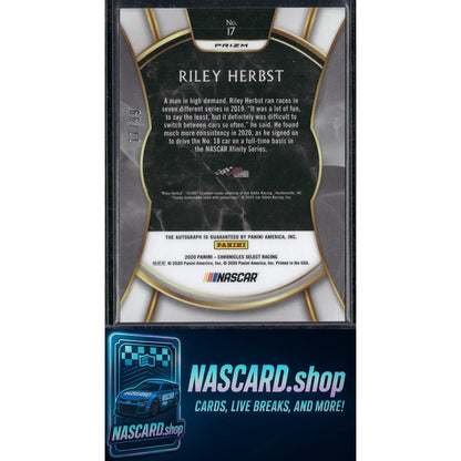 2020 Panini Chronicles #17 Riley Herbst Select Autographs #/99 - NASCARD.shop