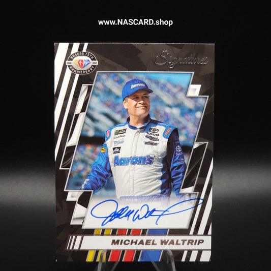 2023 Panini Prizm NASCAR 75th Anniversary Signatures Michael Waltrip #75-MW (AU)
