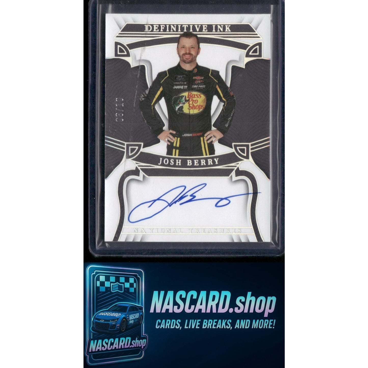 2023 Panini National Treasures Josh Berry Definitive Ink Holo Silver #/10