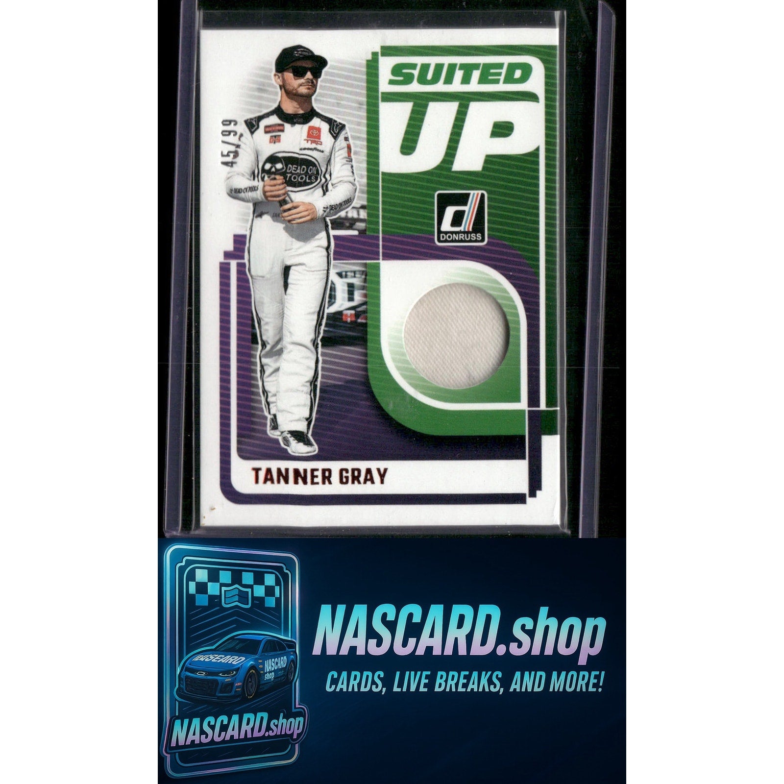 2025 Donruss #SU-TAN Tanner Gray Suited Up Swatches Red #/99 - NASCARD.shop