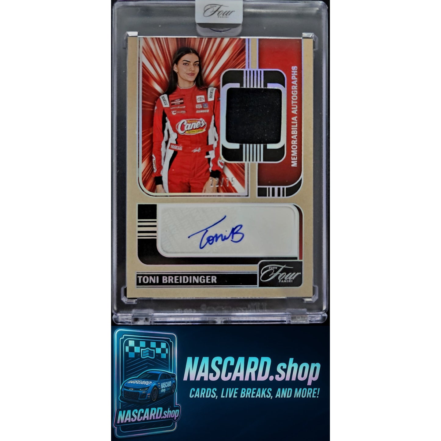 2025 Panini Turn Four Racing Toni Breidinger Memorabilia Autographs Silver #/75