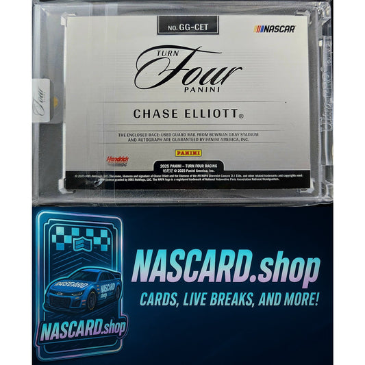 2025 Panini Turn Four #GG-CET Chase Elliott Guarded Graphs Red #/10