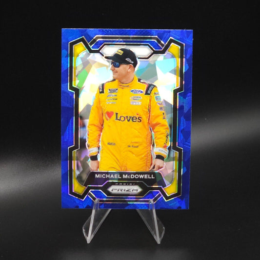 2024 Panini Prizm - Blue Cracked Ice #24 Michael McDowell NASCARD.shop