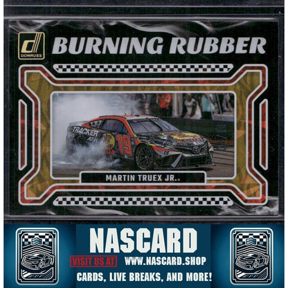 2024 Donruss #17 Martin Truex Jr. Burning Rubber Gold Ice #/10 - NASCARD.shop
