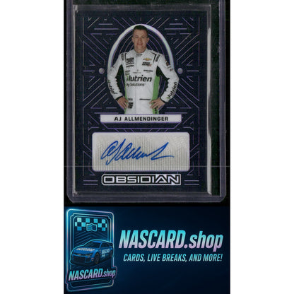 2023 Chronicles AJ Allmendinger Obsidian Signatures Electric Etch Purple #/49 - NASCARD.shop