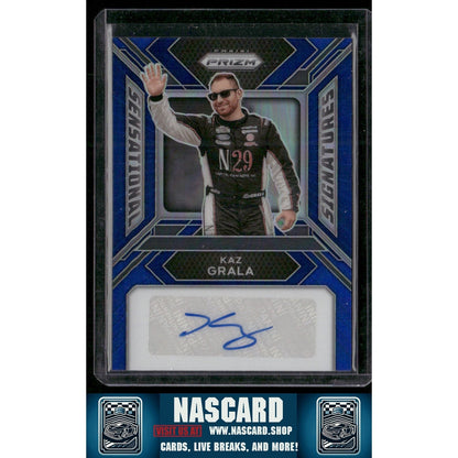 2024 Panini Prizm #SS-KGA Kaz Grala Sensational Signatures Blue #/49 - NASCARD.shop