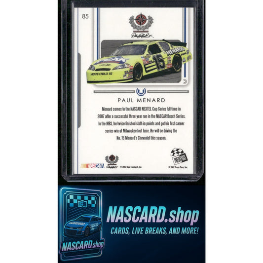 2007 Press Pass Premium #85 Rookie Debut Paul Menard