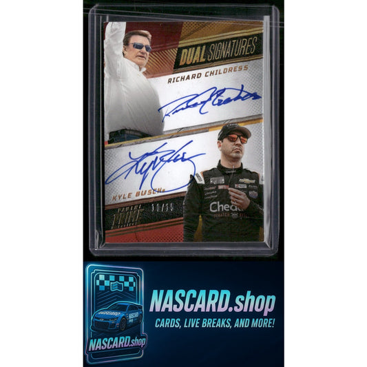 2023 Panini Prime Richard Childress Kyle Busch Dual Prime Signatures Gold /15 - NASCARD.shop