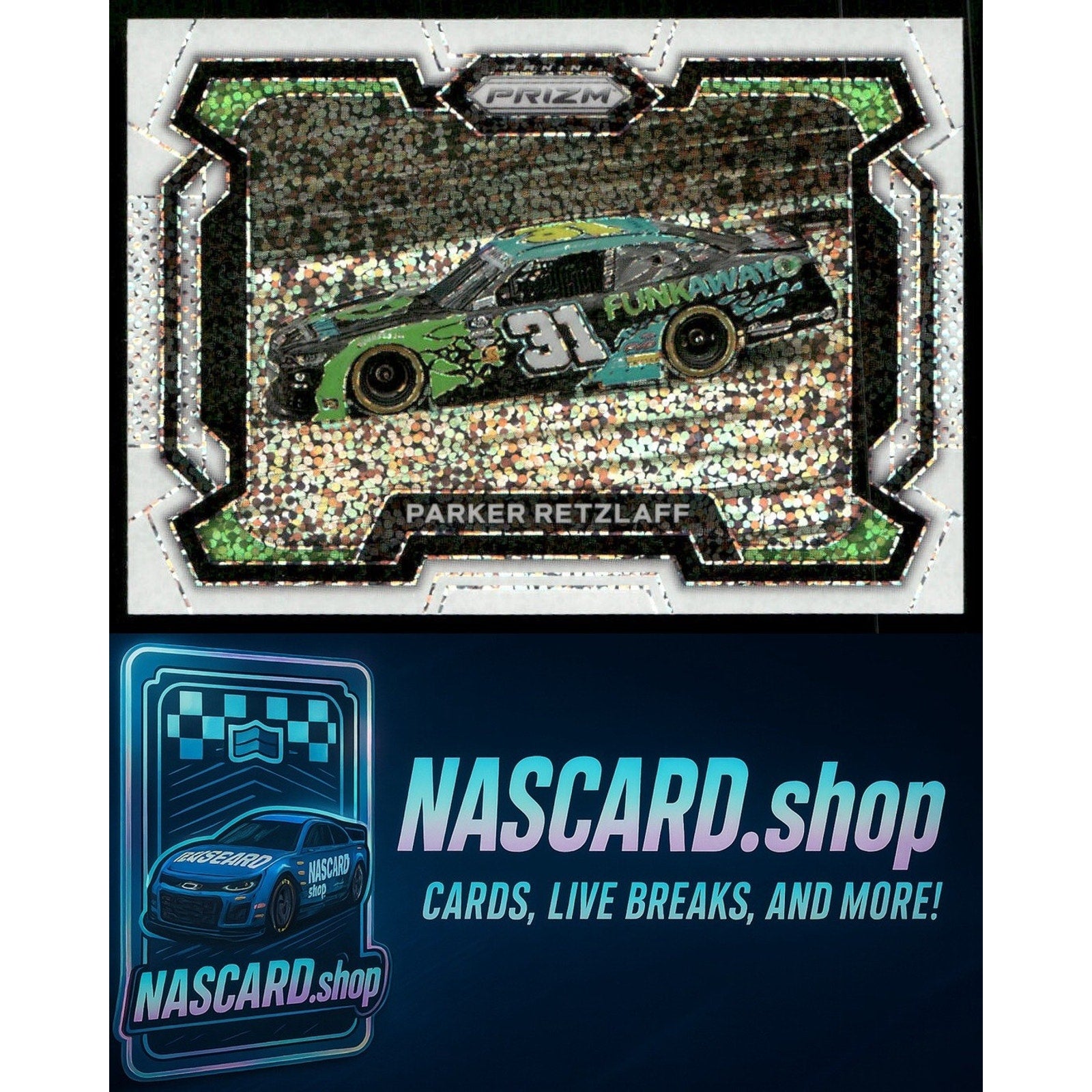2024 Panini Prizm #5 Parker Retzlaff White Sparkle - NASCARD.shop