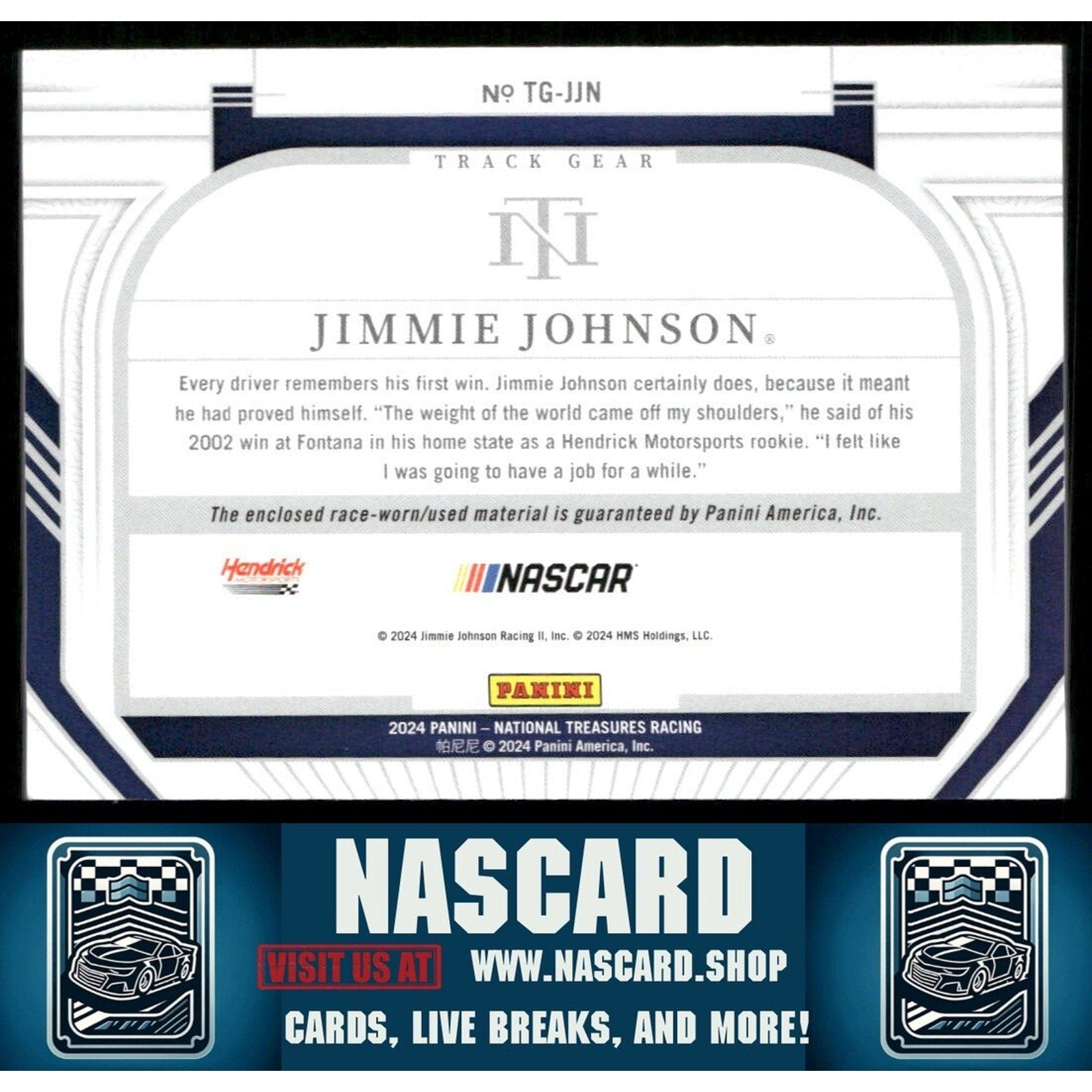 2024 National Treasures Track Gear Holo Silver Jimmie Johnson /25 - NASCARD.shop