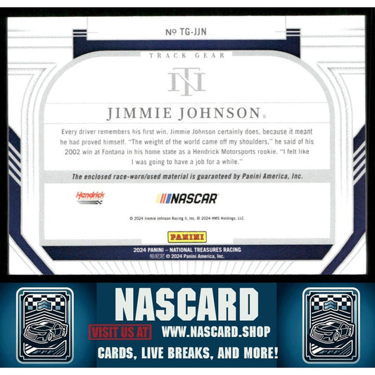 2024 National Treasures Track Gear Holo Silver Jimmie Johnson /25 - NASCARD.shop
