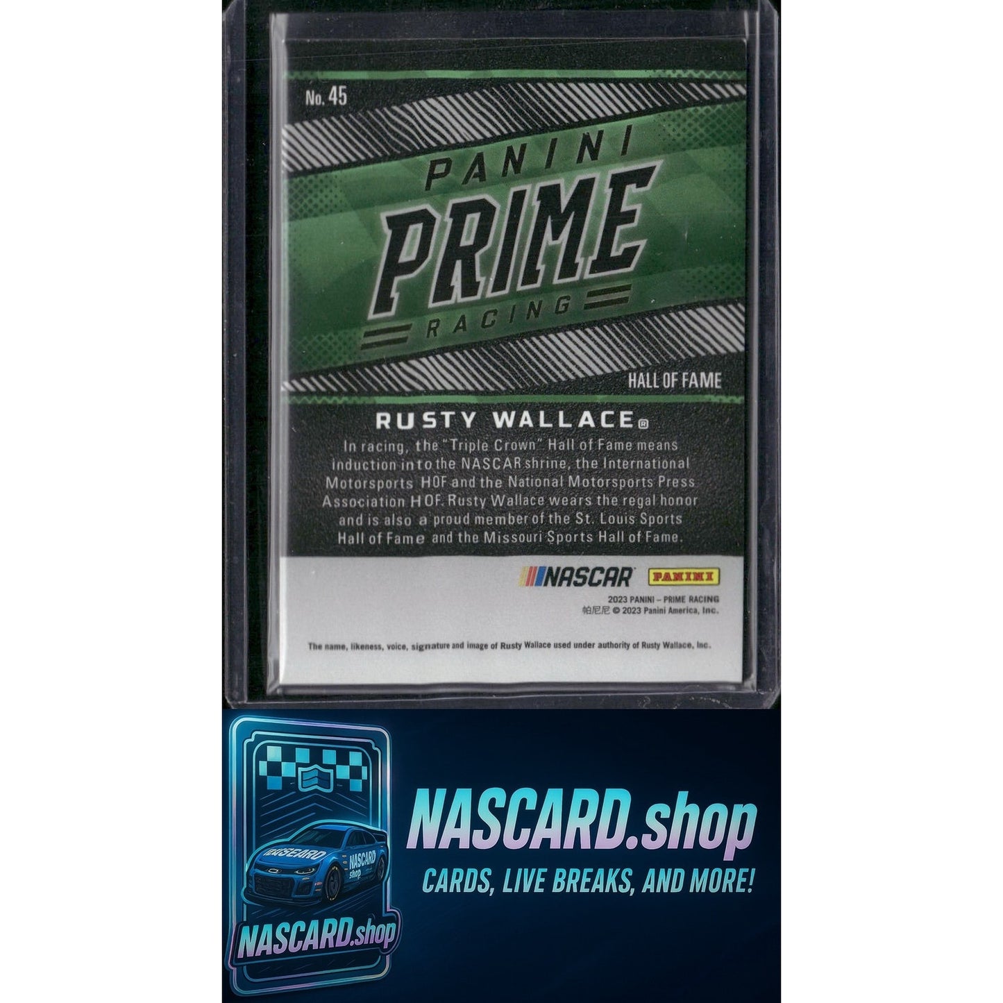 2023 Panini Prime #45 Rusty Wallace Holo Gold #/25