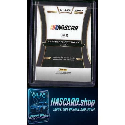 2025 Select Racing Brenden "Butterbean" Queen Selective Swatches Blue #/35 - NASCARD.shop