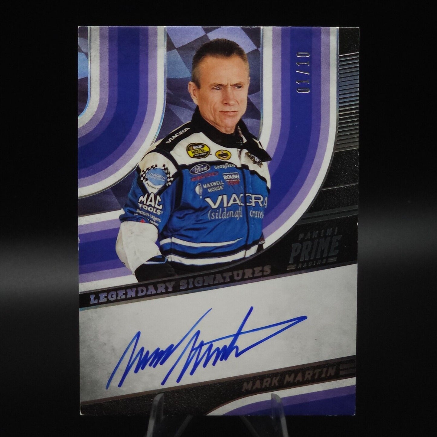 2023 Panini Prime Racing Legendary Signatures Holo Silver Mark Martin 01/10