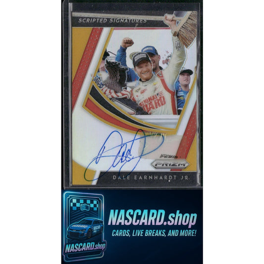 2019 Panini Prizm #SS-JR Dale Earnhardt Jr Scripted Signatures Gold Prizm #10/10 - NASCARD.shop