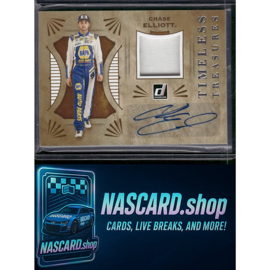 2021 Donruss #TTM-CE Chase Elliott Timeless Treasures Material Signatures