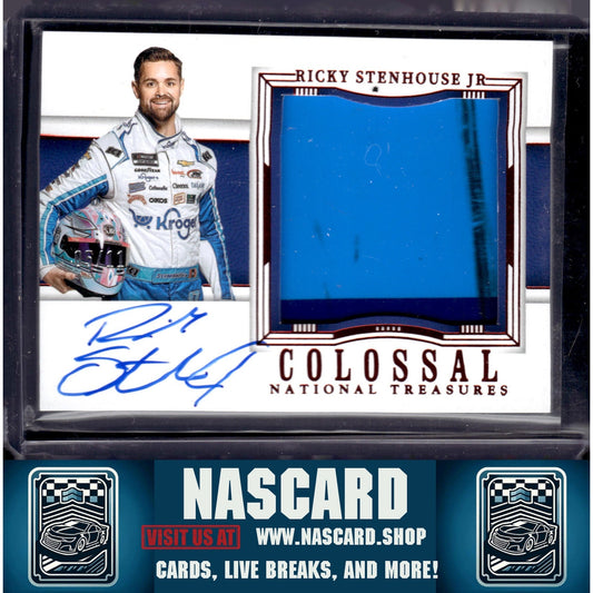 2024 National Treasures Ricky Stenhouse Jr Colossal Material Auto Red #/11 - NASCARD.shop