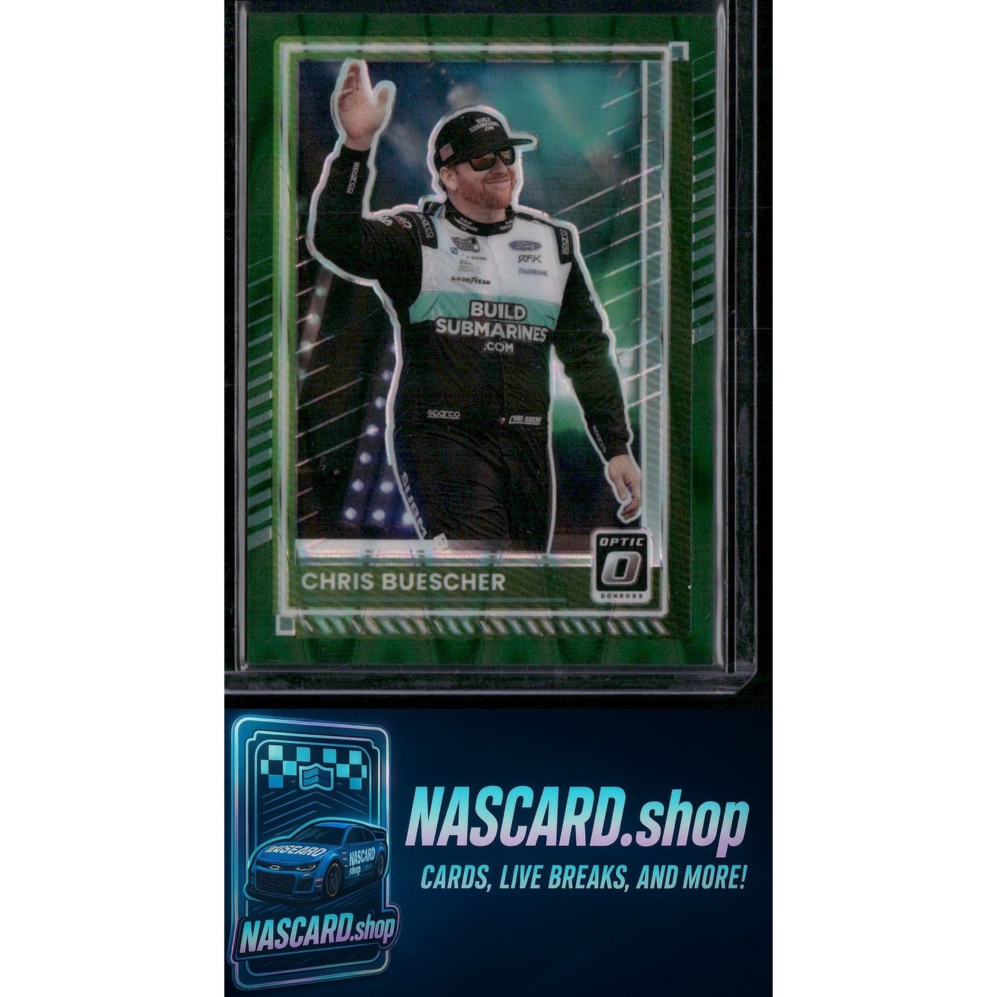 2025 Donruss #71 Chris Buescher Optic Green Swirl #/7