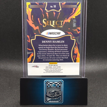 2024 Panini Select Racing En Fuego Gold Prizm #18 Denny Hamlin 10/10 - NASCARD.shop