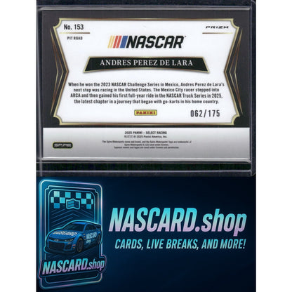 2025 Panini Select #153 Andres Perez De Lara Blue Prizms #/175