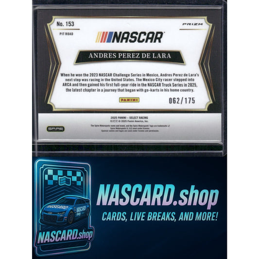 2025 Panini Select #153 Andres Perez De Lara Blue Prizms #/175