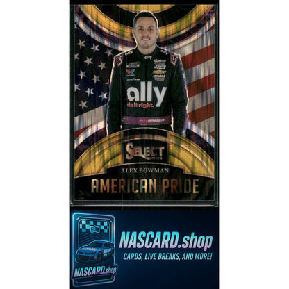 2024 Panini Select #28 Alex Bowman American Pride Gold Flash Prizms #10/10