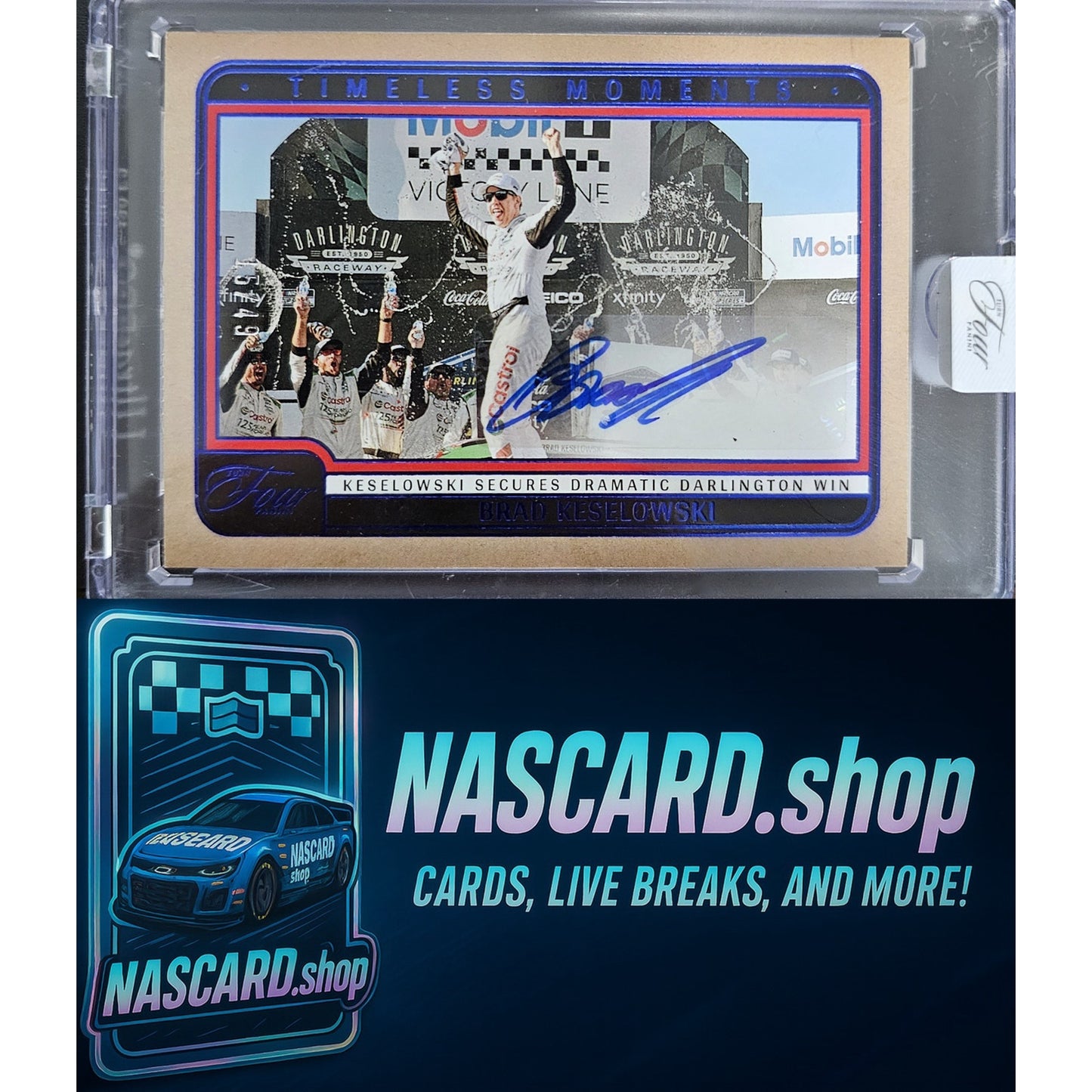 2025 Panini Turn Four #TM-BKW Brad Keselowski Timeless Moments Blue #/49