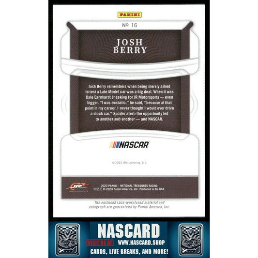 2023 National Treasures Colossal Material Signatures Holo Silver Josh Berry /49