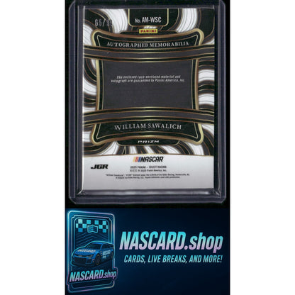 2025 Panini Select #AM-WSC William Sawalich Autographed Memorabilia #/99 - NASCARD.shop