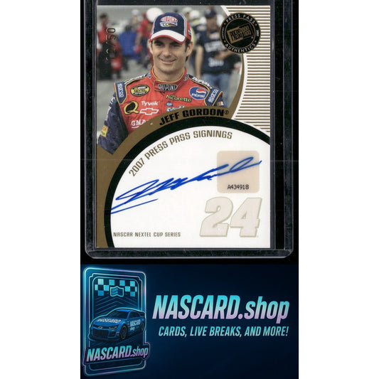 2007 Press Pass Jeff Gordon Signings Gold #/50 - NASCARD.shop