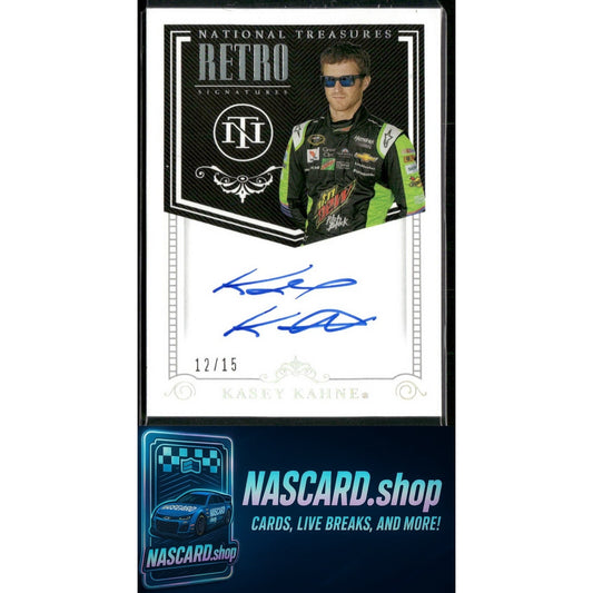 2020 Panini National Treasures Kasey Kahne Retro Signatures Holo Silver #/15