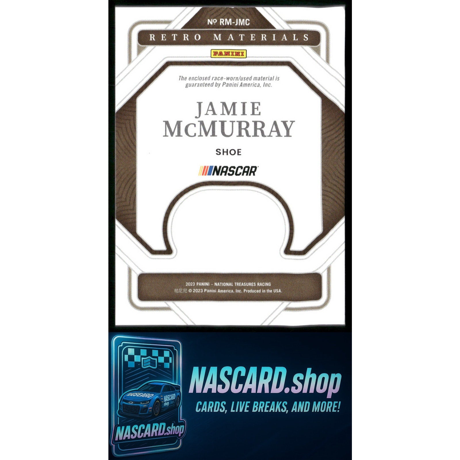 2023 Panini National Treasures #RM-JMC Jamie McMurray Retro Materials Shoes #/21 - NASCARD.shop