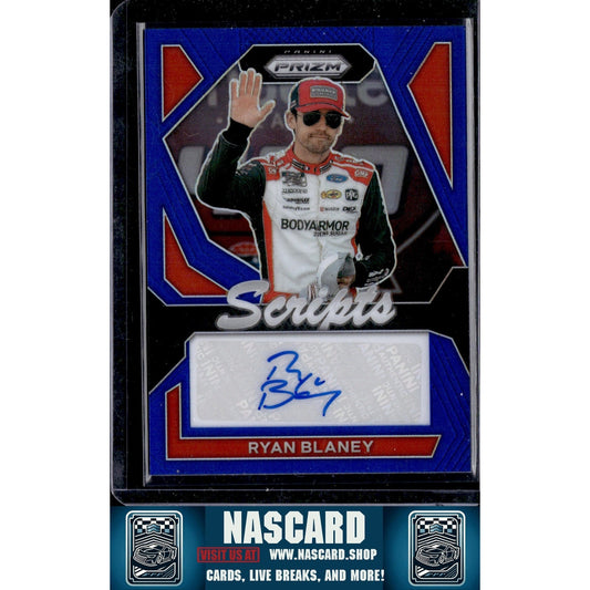 2024 Panini Prizm #S-RBY Ryan Blaney Scripts Blue #/49 - NASCARD.shop