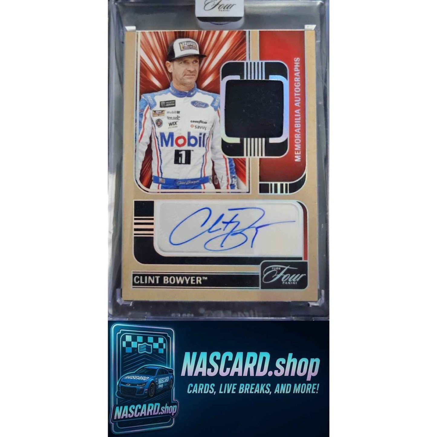 2025 Panini Turn Four Clint Bowyer Memorabilia Autographs Holo Silver #/75