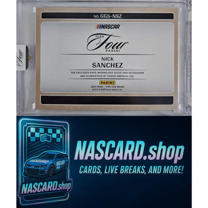 2025 Panini Turn Four #GGS-NSZ Nick Sanchez Get a Grip Signatures #/25