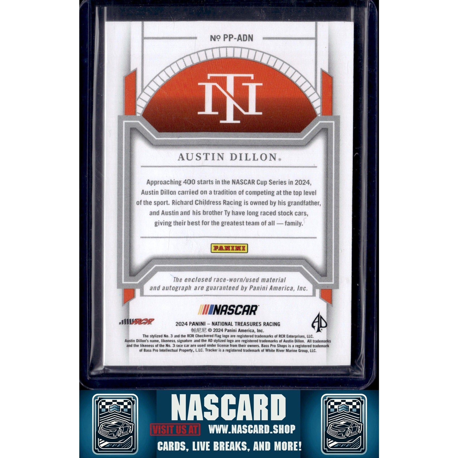 2024 National Treasures Austin Dillon Premium Patches Stars and Stripes #/13 - NASCARD.shop