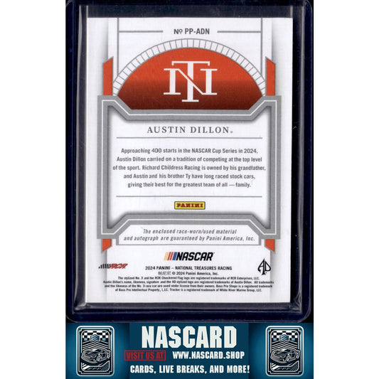 2024 National Treasures Austin Dillon Premium Patches Stars and Stripes #/13 - NASCARD.shop