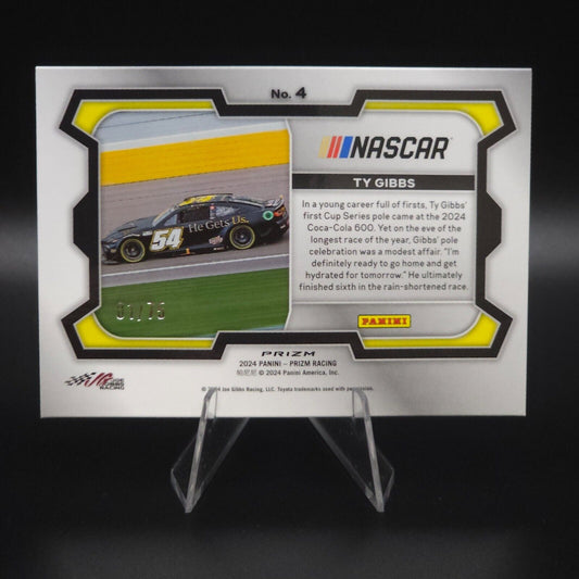 2024 Panini Prizm - Rides Ty Gibbs #4 Checkered Flag Prizm /75