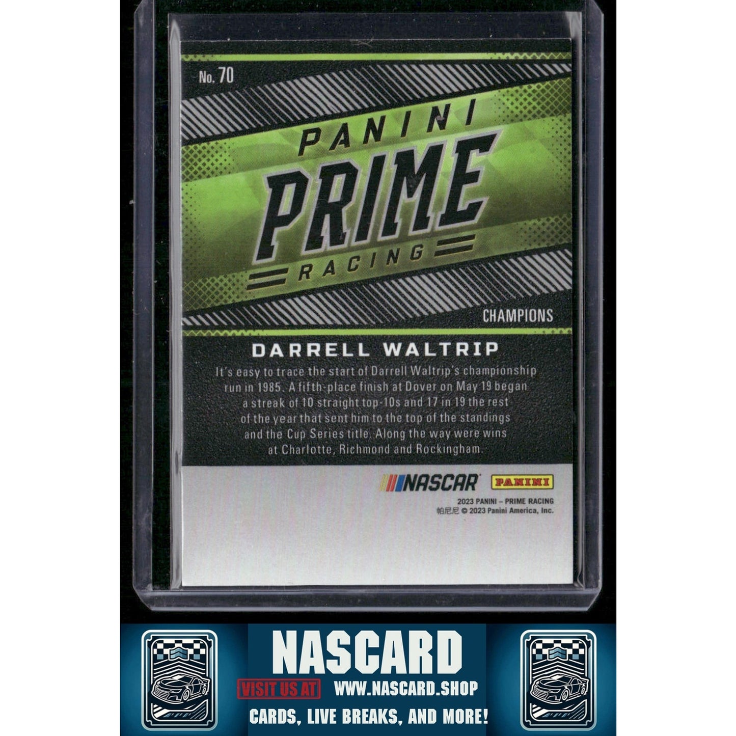 2023 Panini Prime Champions #70 Darrell Waltrip